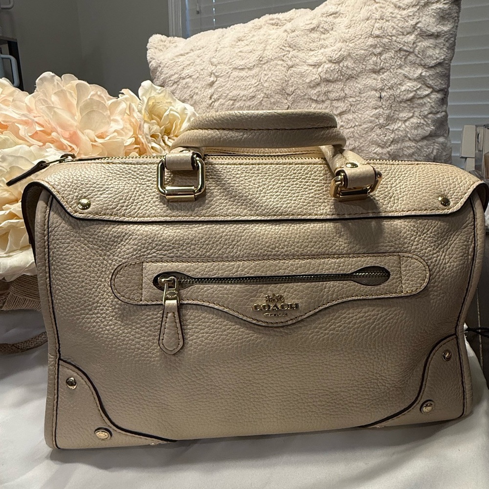 Coach Cream Leather Millie Satchel